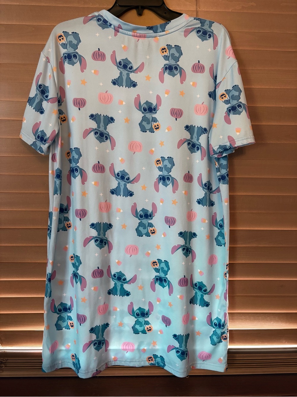 Disney Stitch NWOT Light Blue Pajama Nightshirt/ Pink & Orange Accents. Size M - Picture 3 of 5